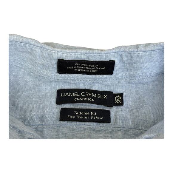 Cremieux Mens Short Sleeve Size 2XT 100% Linen Button Up Nautical Preppy Beach - Picture 11 of 12